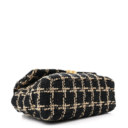 Chanel Tweed Quilted Medium Chanel 19 Flap Black Beige 4 of 10