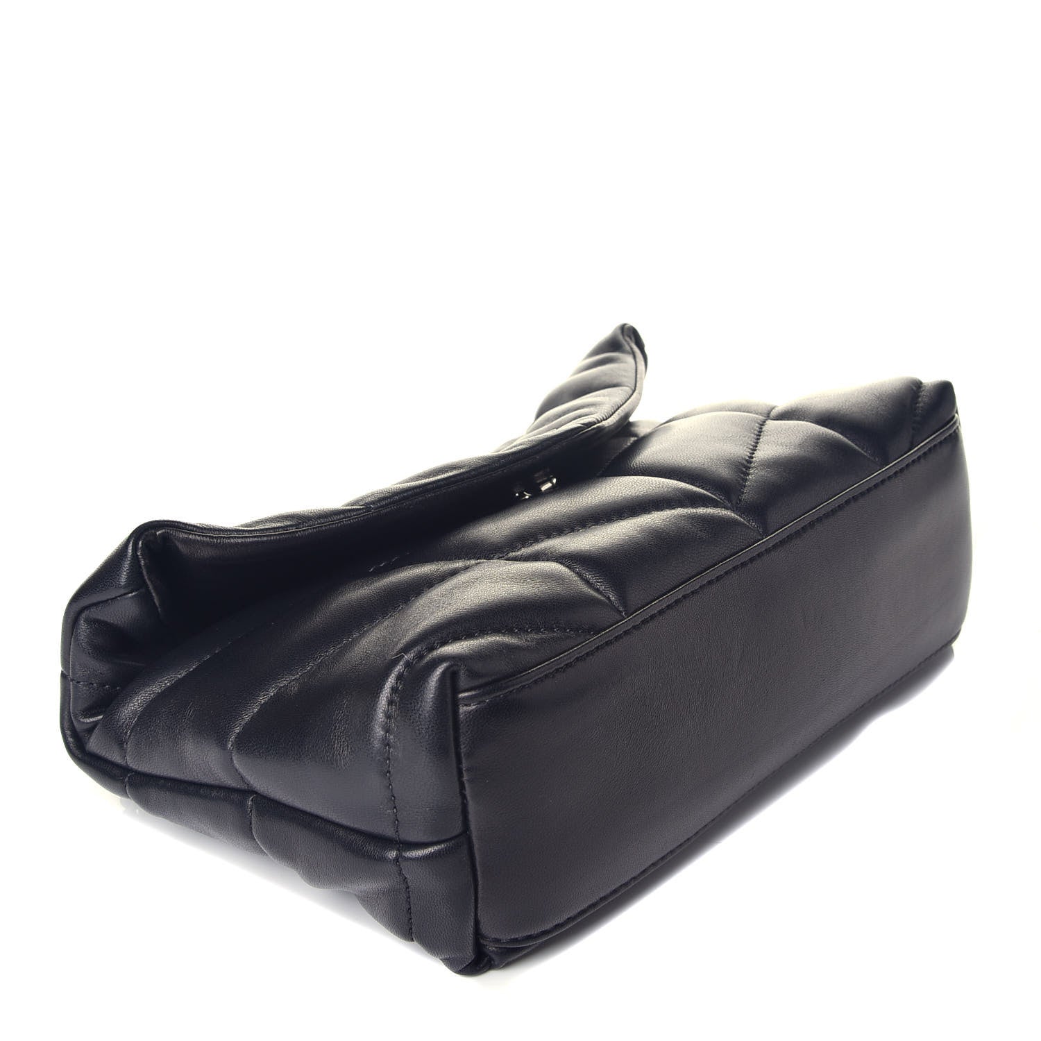 Saint Laurent Lambskin Quilted Toy Loulou Puffer Monogram Chain Satchel Black 4 of 9