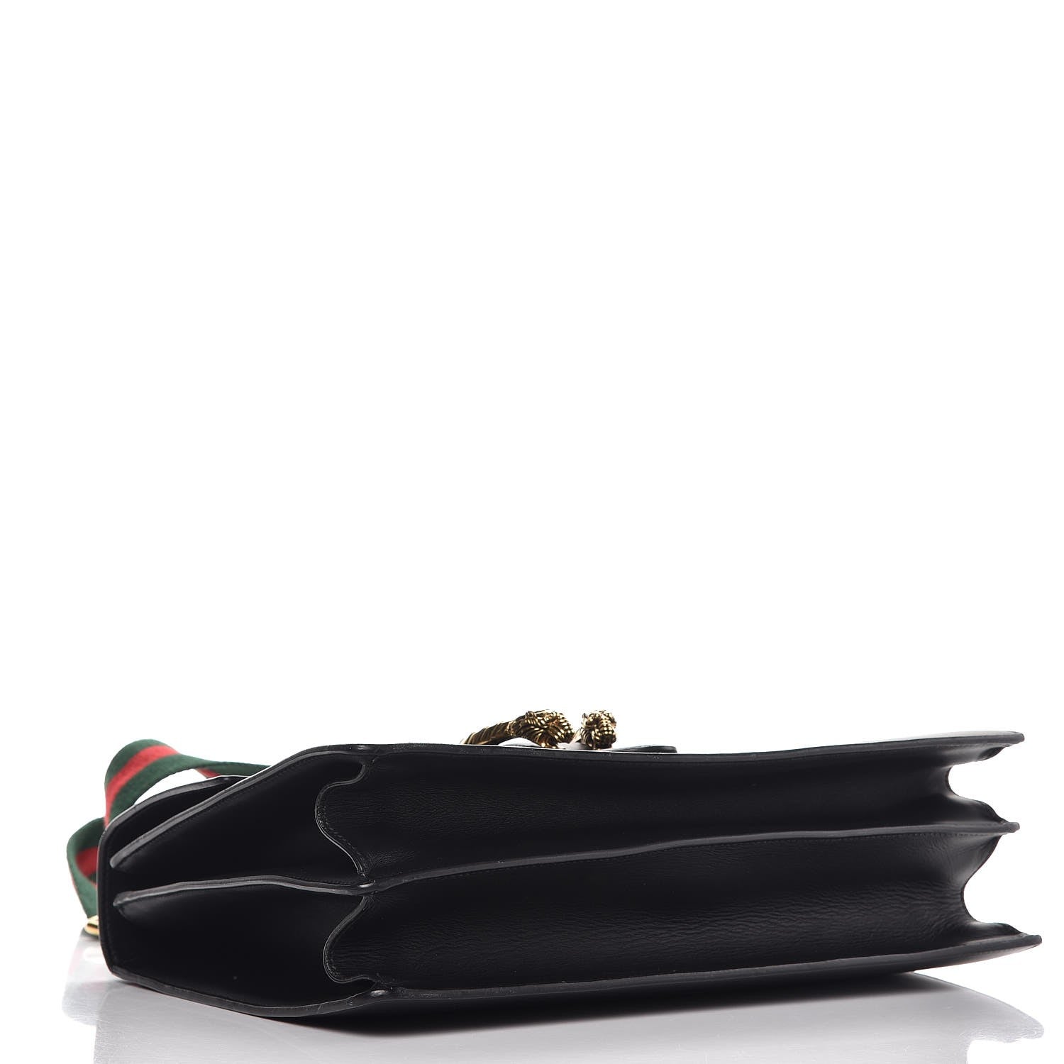 Gucci Moon Calfskin Web Large Dionysus Bamboo Top Handle Bag Black 6 of 14