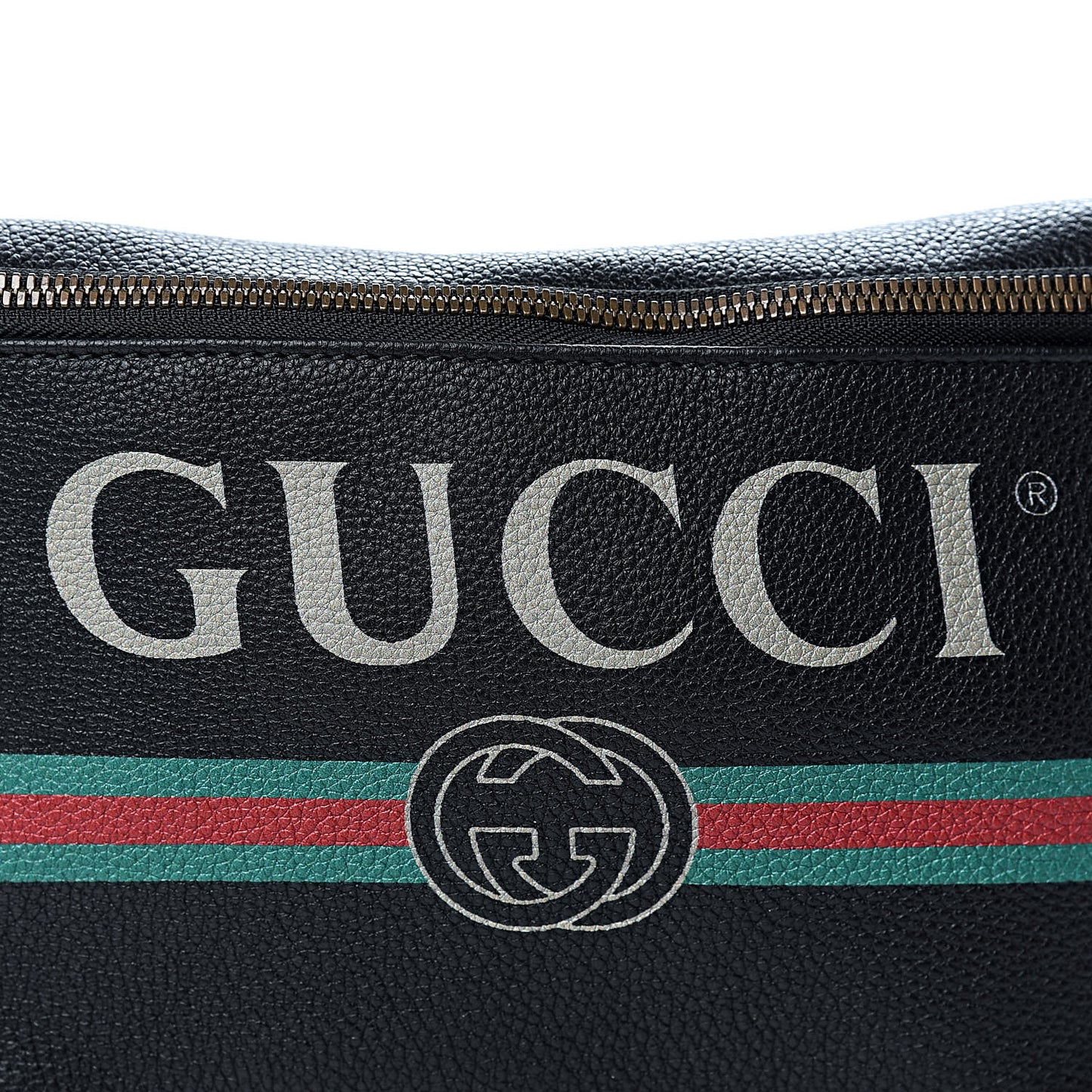 Grained Calfskin Logo Belt Bag Black
