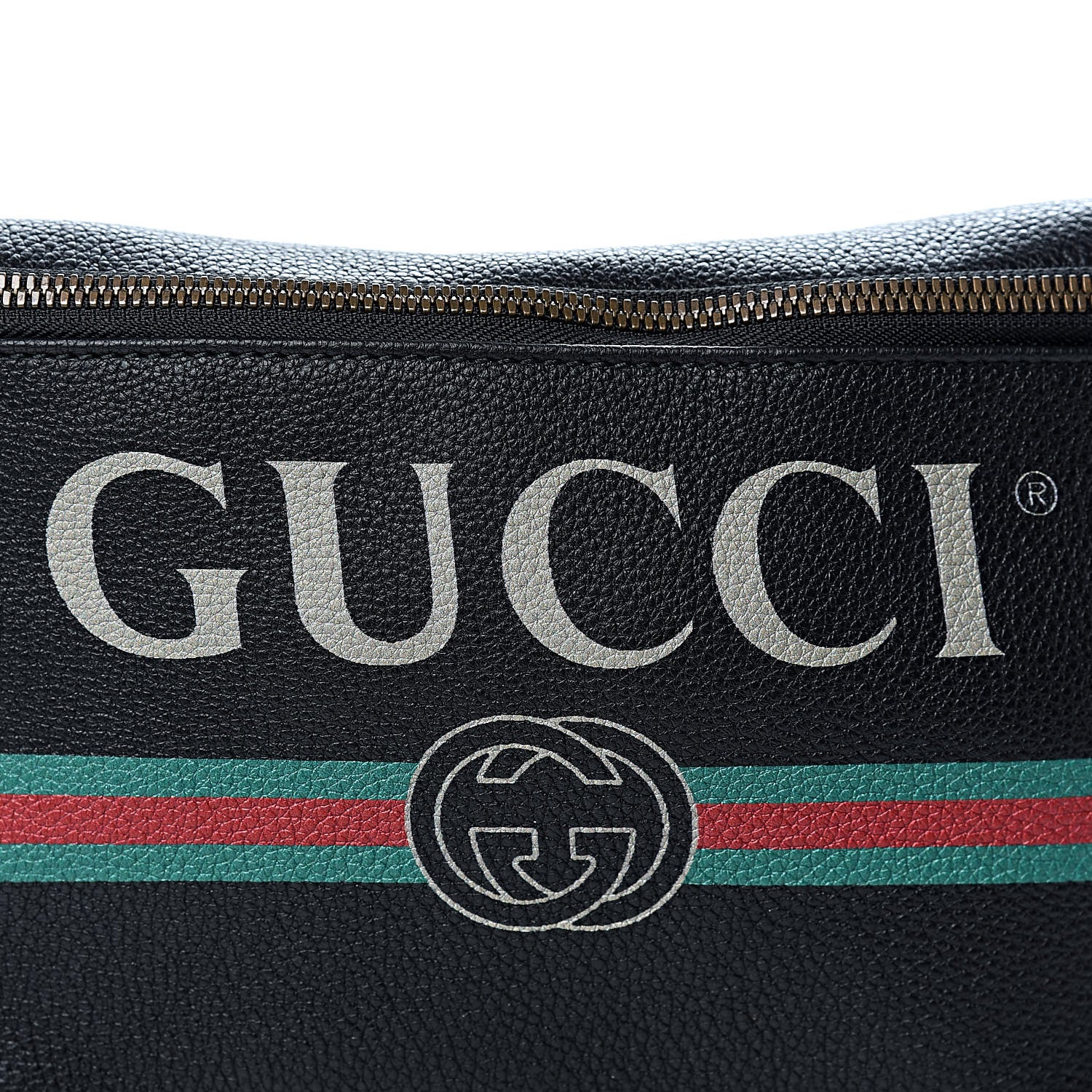 Gucci Grained Calfskin Logo Belt Bag Black 8 of 10