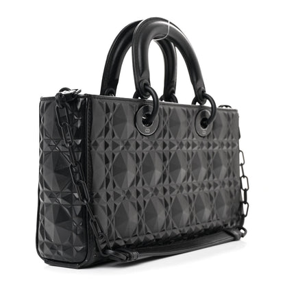 Christian Dior Calfskin Cannage Diamond Medium Lady D-Joy Black 3 of 14