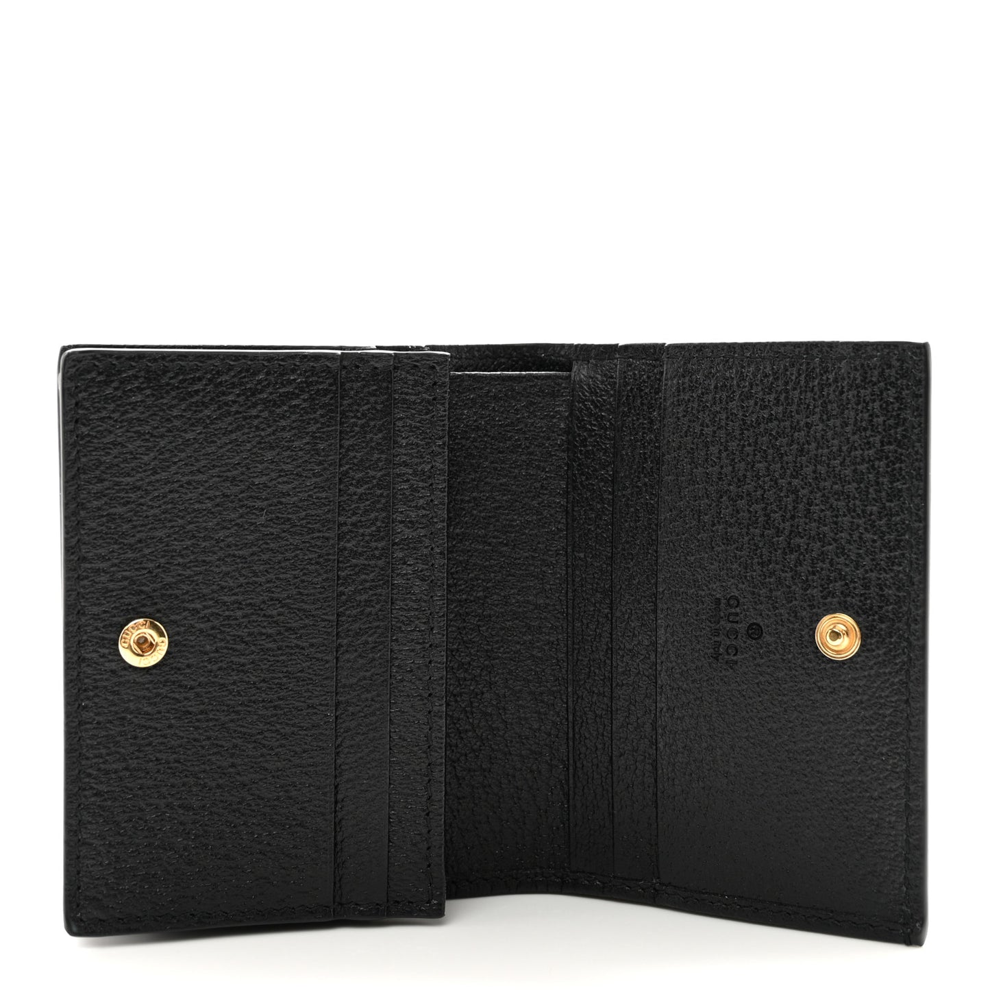 Textured Dollar Calfskin Berry Print GG Marmont Card Case Black Light Copper