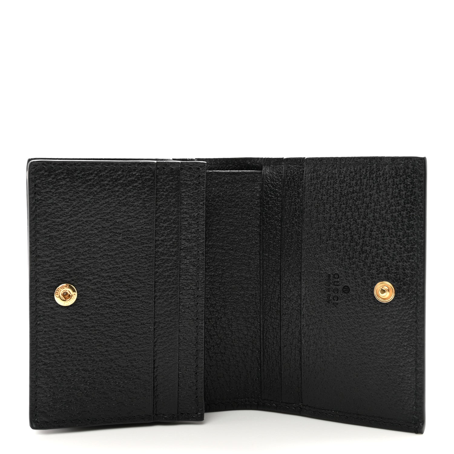 Gucci Textured Dollar Calfskin Berry Print GG Marmont Card Case Black Light Copper 5 of 8