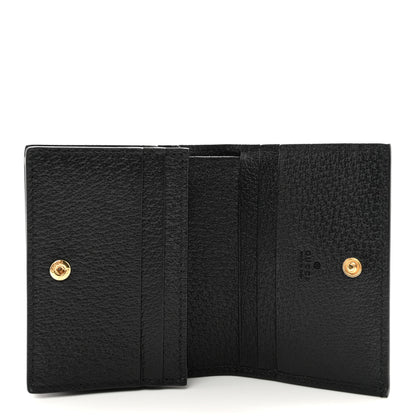 Gucci Textured Dollar Calfskin Berry Print GG Marmont Card Case Black Light Copper 5 of 8