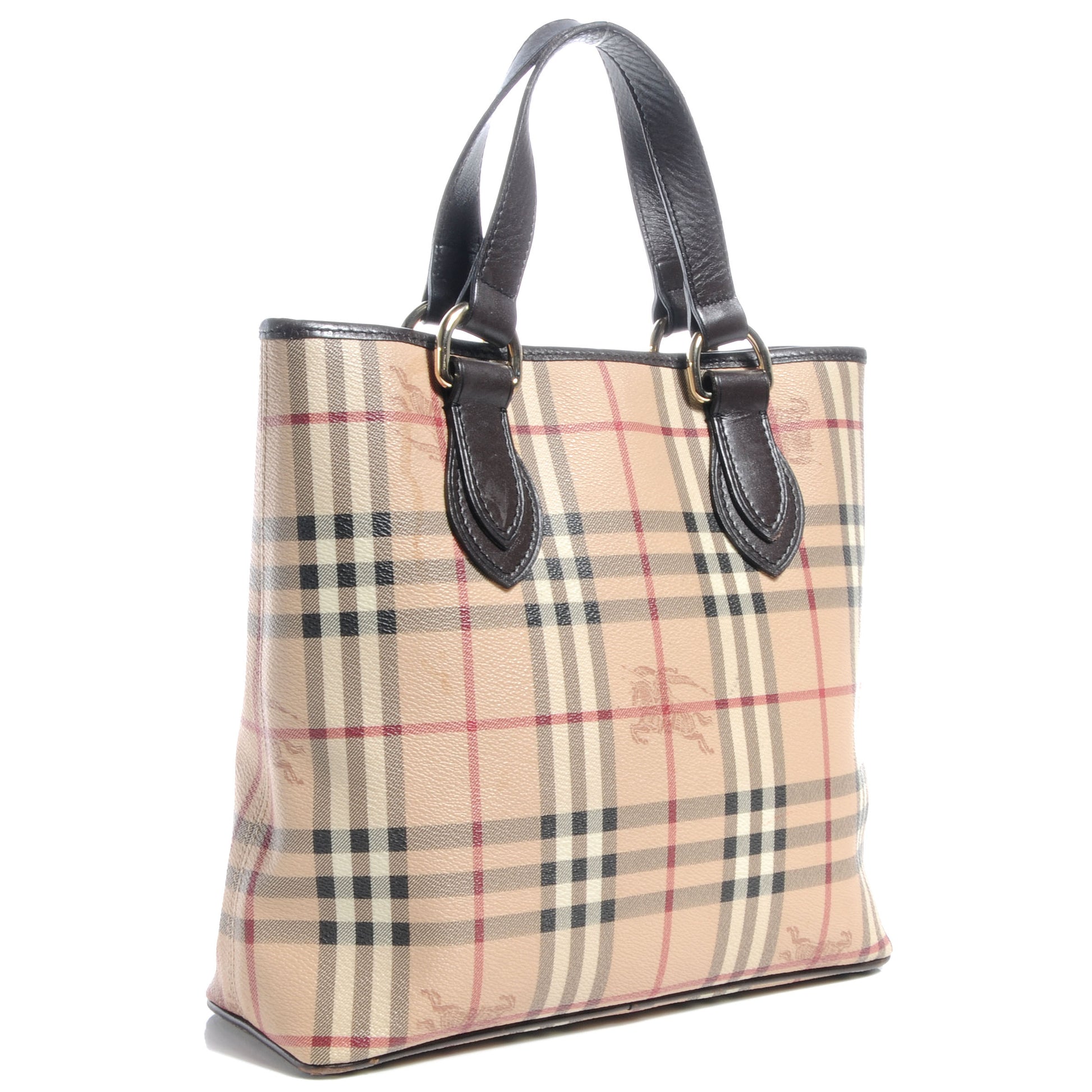 Burberry Haymarket Check Small Tote Brown 3 of 9