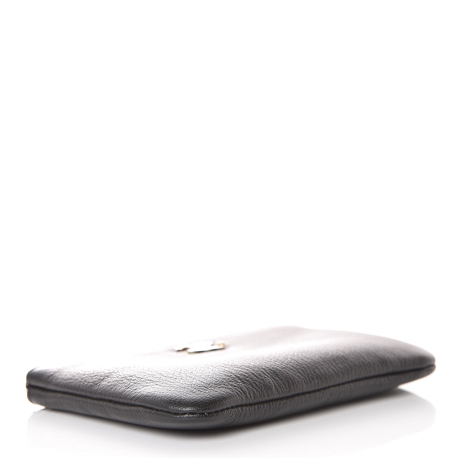 Chanel Goatskin Small CC Clover Cosmetic Case Black 4 of 8