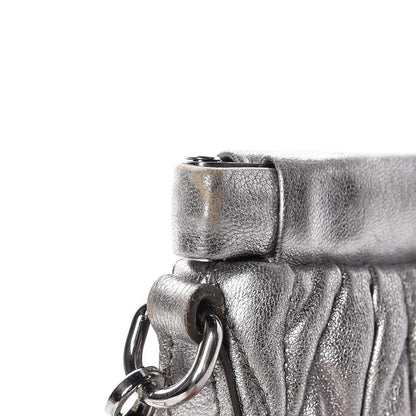 Miu Miu Metallic Nappa Matelasse Clutch Cromo 13 of 14