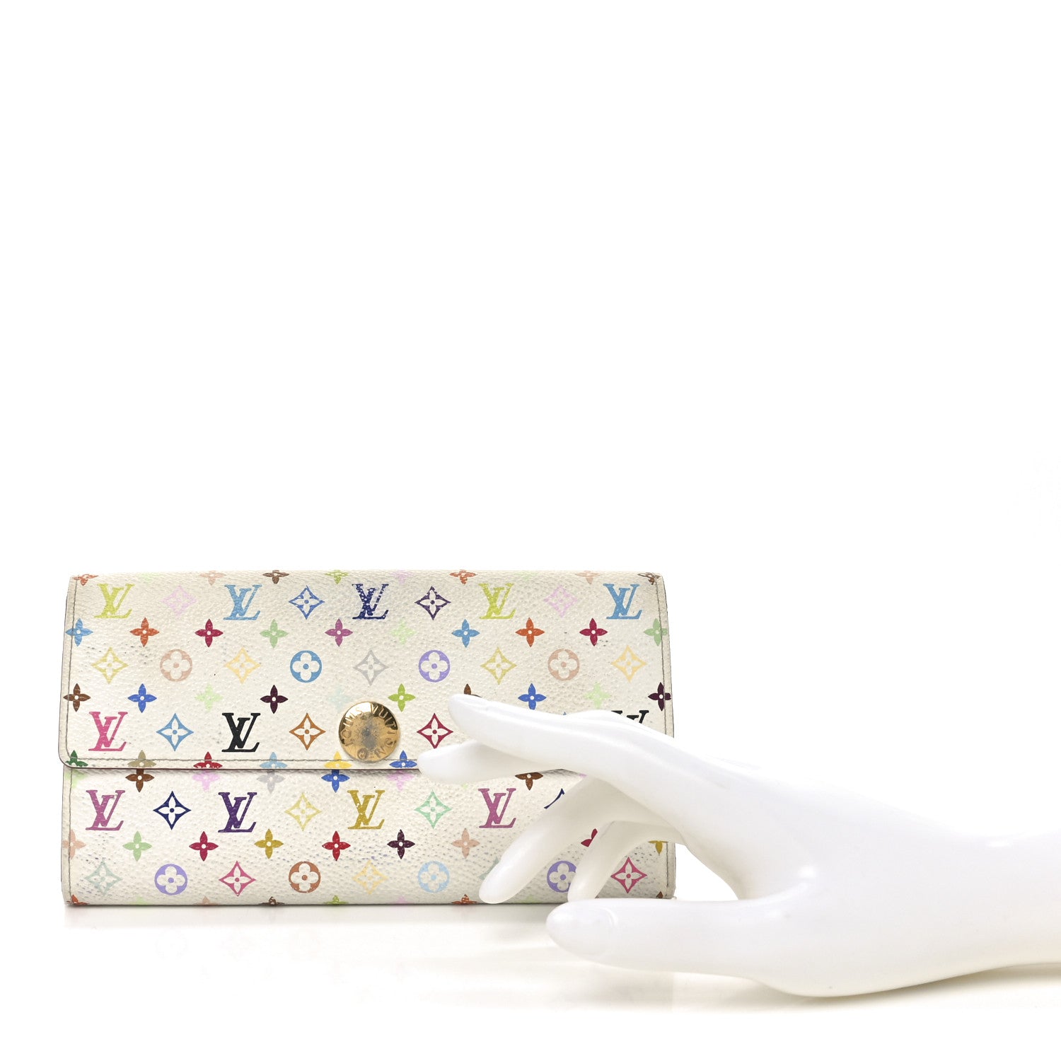 Louis Vuitton Monogram Multicolor Sarah Wallet White 2 of 8