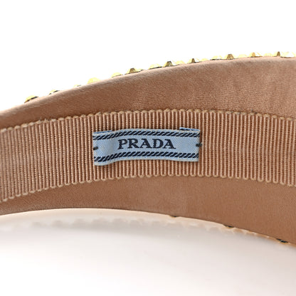 Prada Satin Crystal Embellished Headband Platino 8 of 9