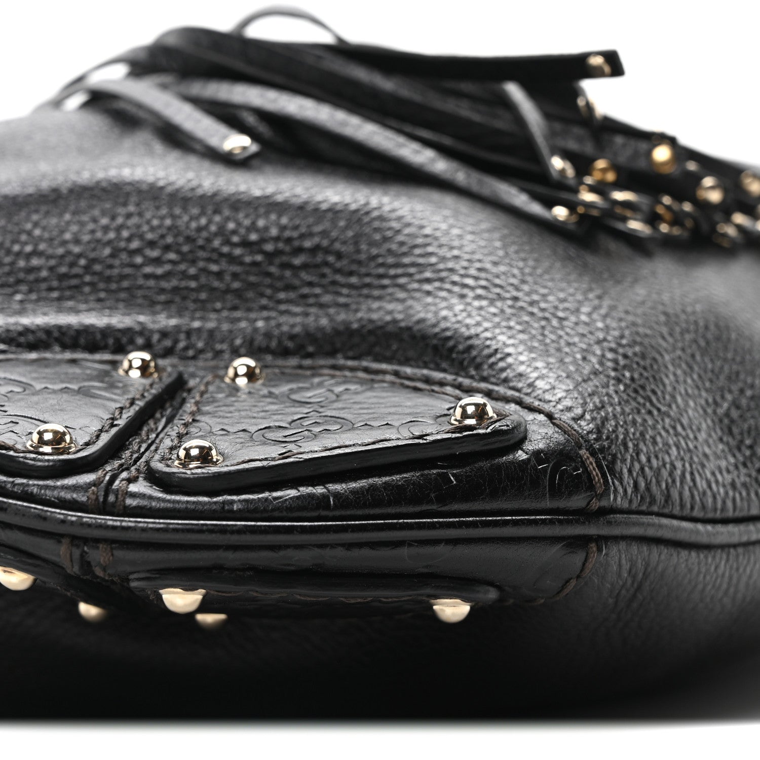 Gucci Calfskin Guccissima Medium Indy Top Handle Hobo Dark Brown 9 of 10