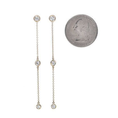 Tiffany 18K Yellow Gold Diamond .80ct Elsa Peretti Diamonds by the Yard Earrings 2 of 4