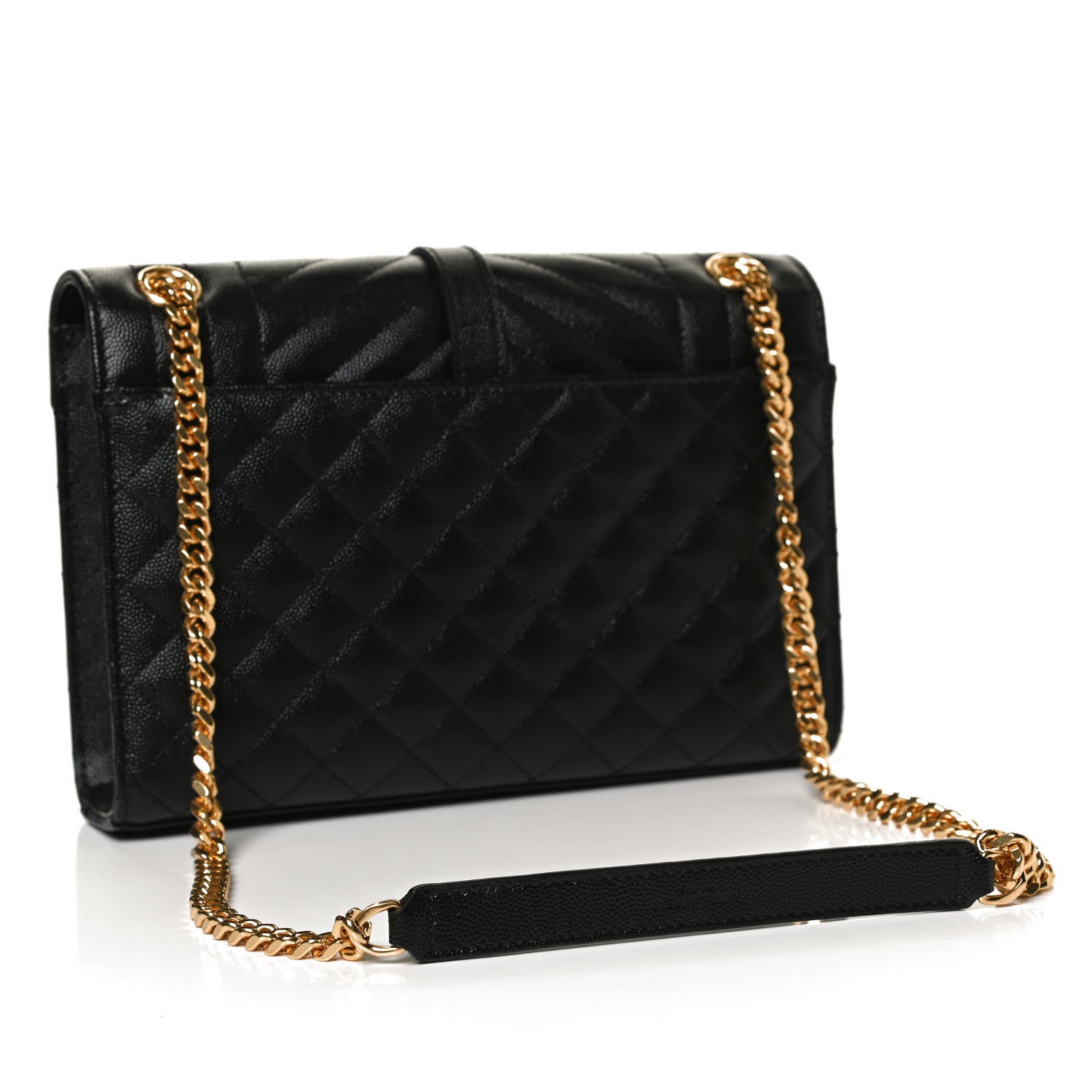Saint Laurent Grain De Poudre Textured Mixed Matelasse Triquilt Medium Monogram Satchel Black 3 of 10