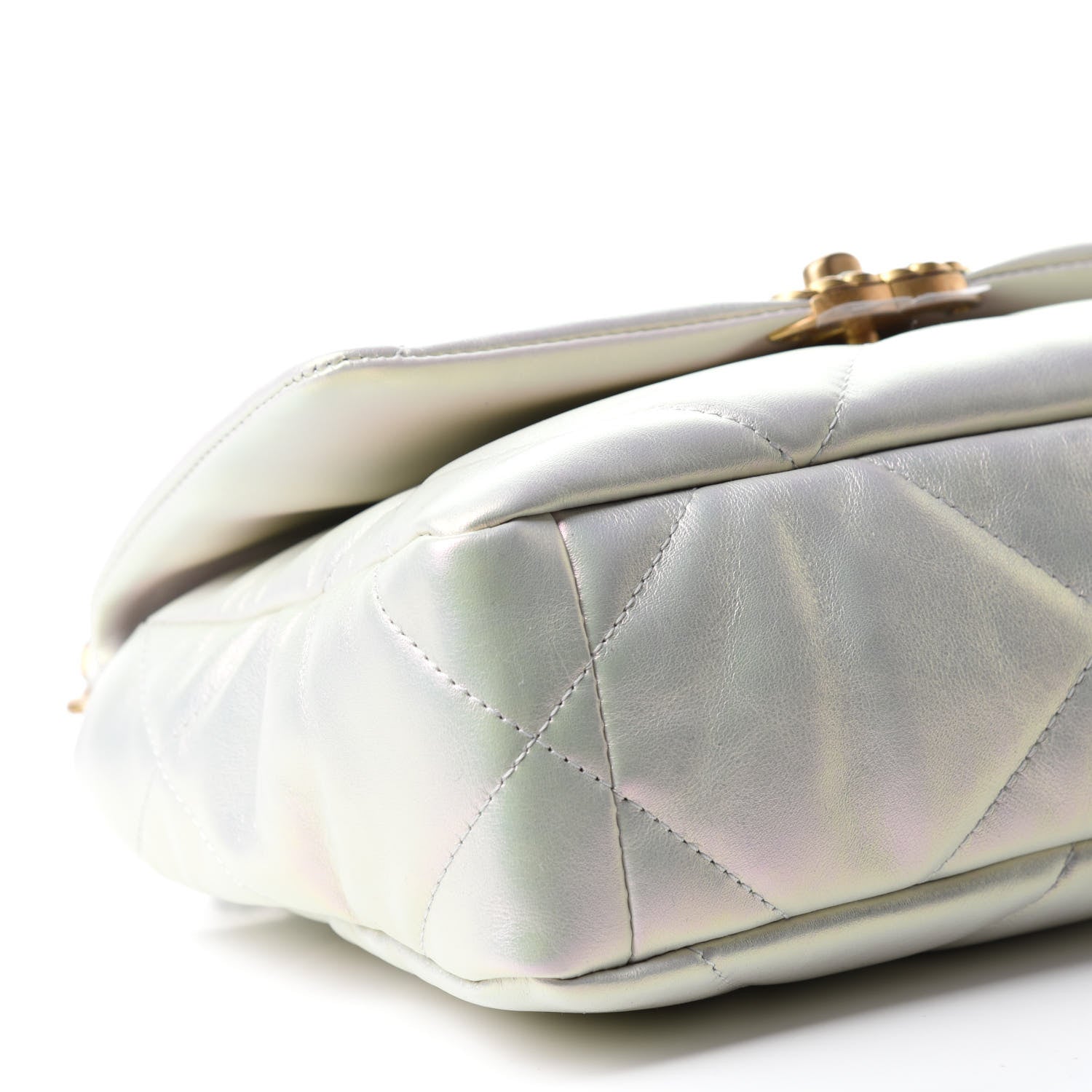 Chanel Iridescent Calfskin Quilted Medium 19 Flap White 6 of 10