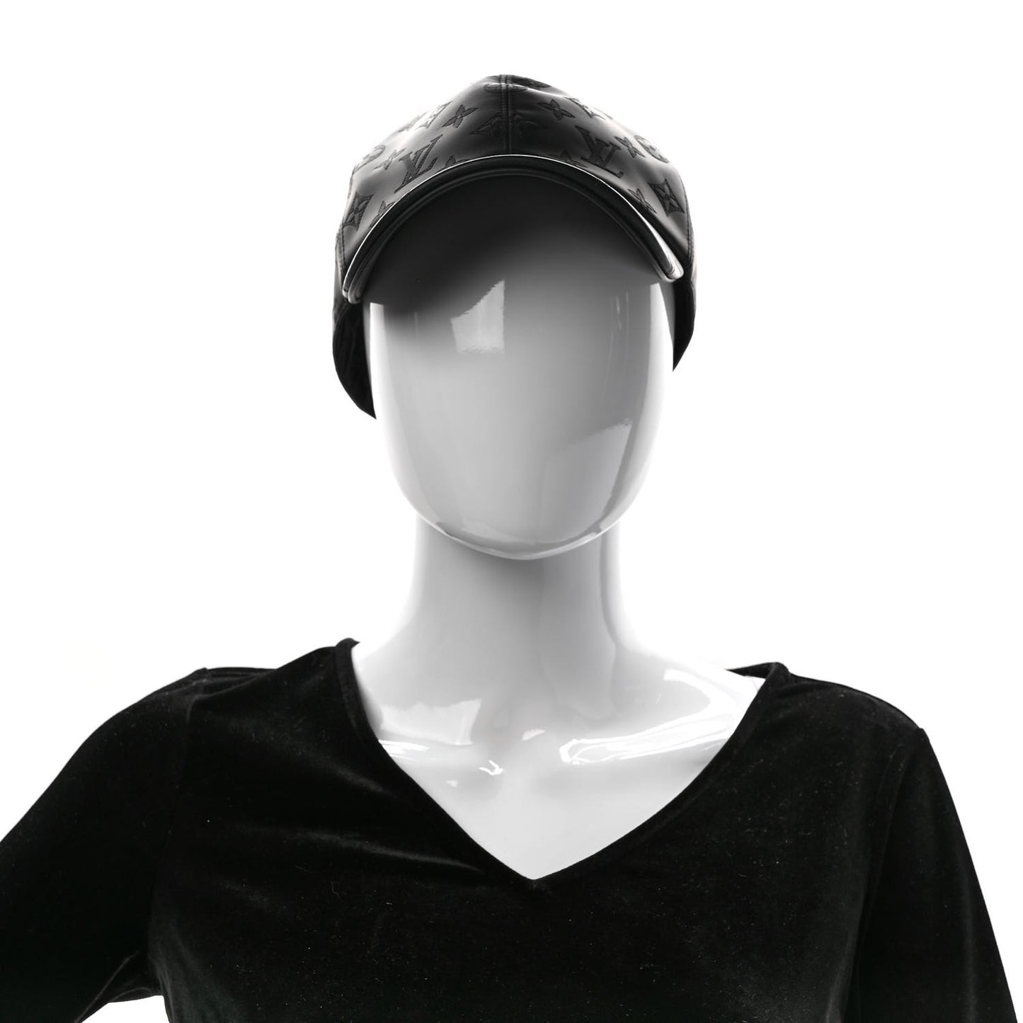 Calfskin Monogram Shadow Baseball Cap 62 Black