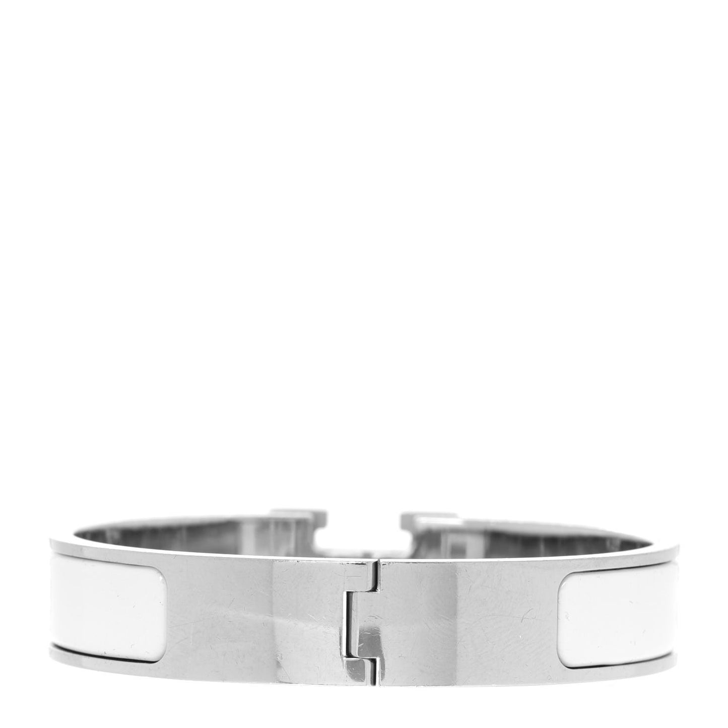 Enamel Narrow Clic Clac H Bracelet GM White