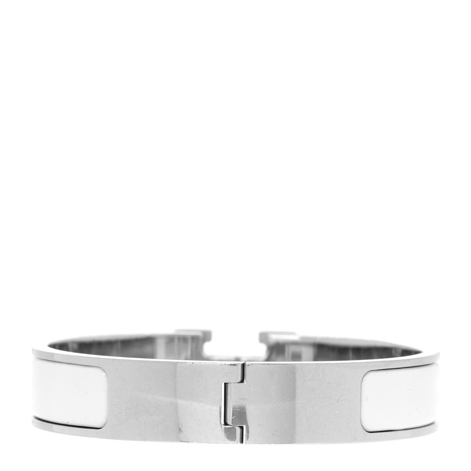Hermes Enamel Narrow Clic Clac H Bracelet GM White 2 of 6
