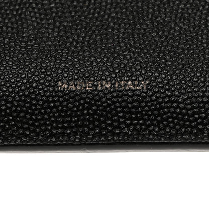 Saint Laurent Grain De Poudre Uptown Monogram Compact Wallet Black 6 of 7