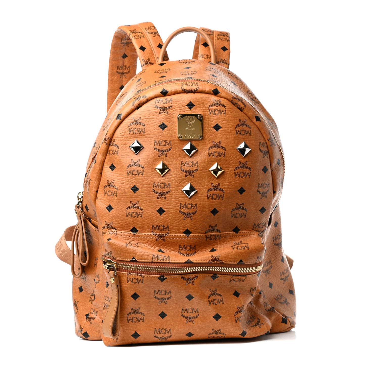 Visetos Medium Sprinkle Stud Stark Backpack Cognac