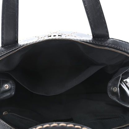 Chanel Calfskin Wild Stitch Vertical Top Handle Bag Black 4 of 6