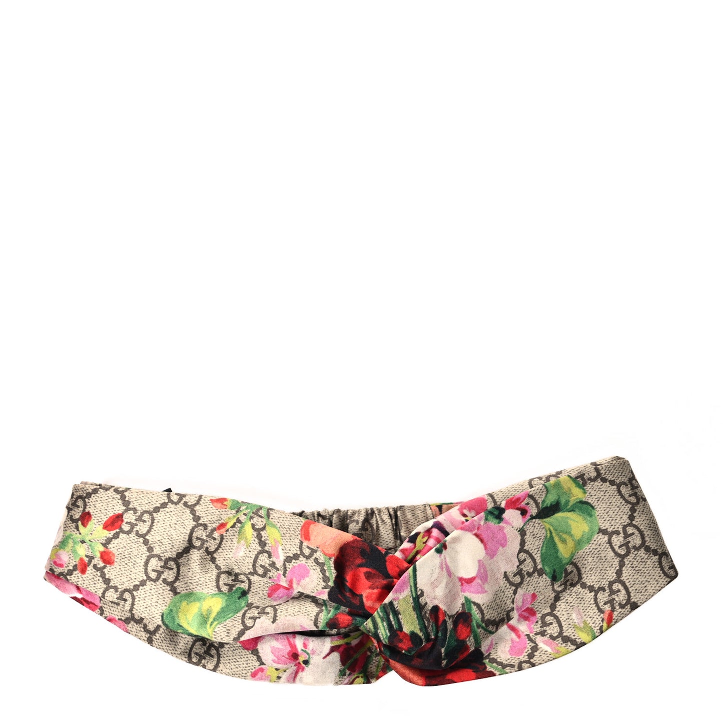 Silk Monogram Blooms Print Headband M Antique Rose