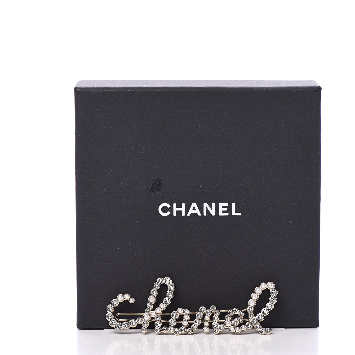 Chanel Metal Glass Swirling Pearls Hair Clip Gold 4 of 4