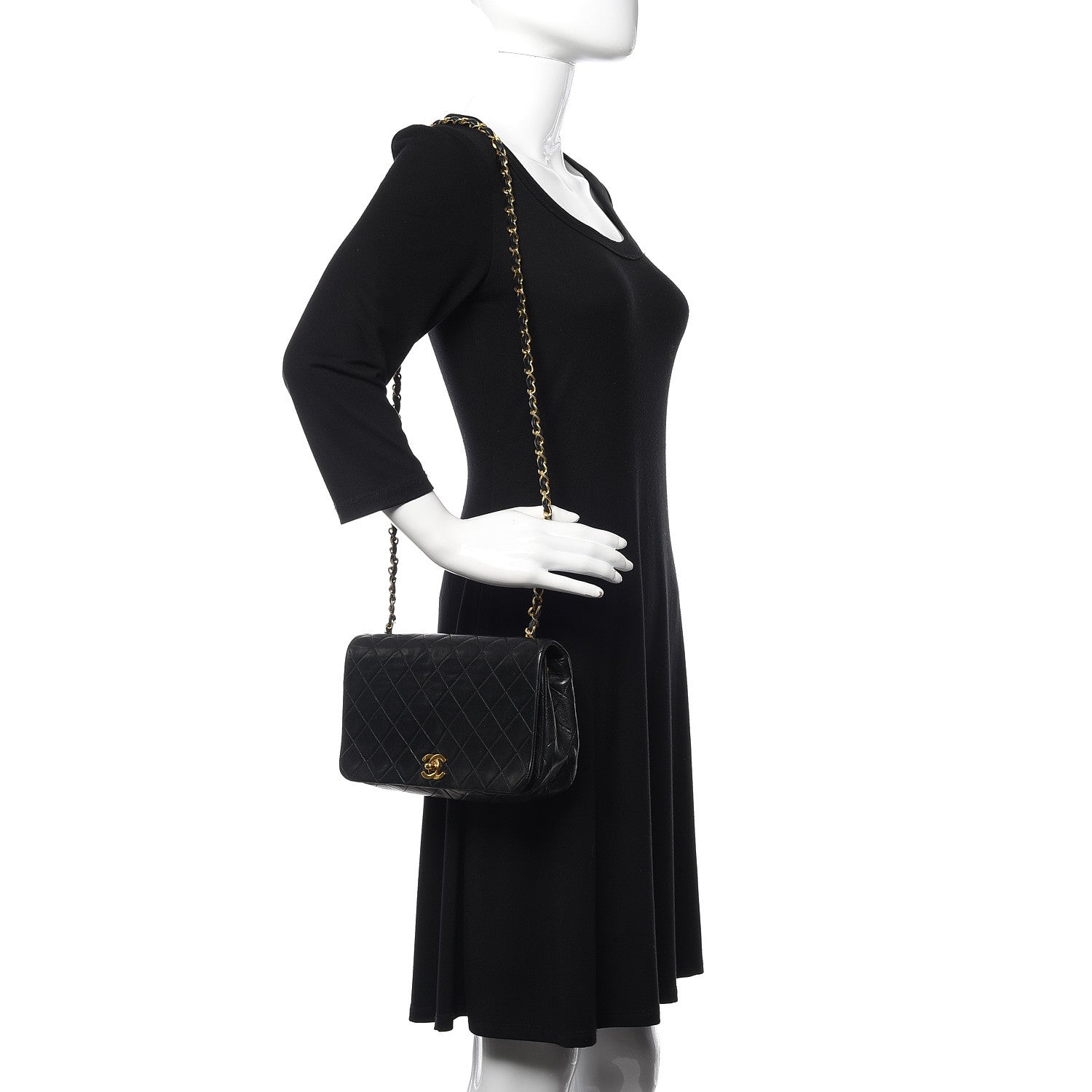 Chanel Lambskin Quilted Small Single Flap Black 2 of 14