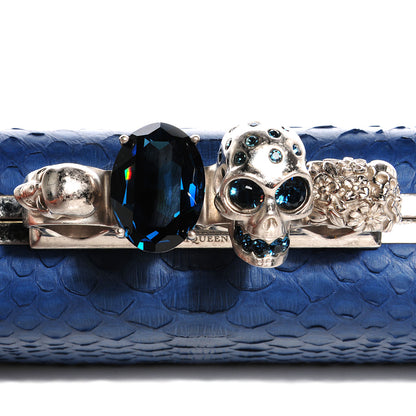 Alexander Wang ALEXANDER MCQUEEN Python Knuckle Box Clutch Blue 4 of 7