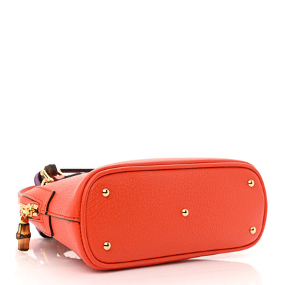 Gucci Textured Dollar Calfskin Mini Diana Dome Tote Bag Deep Orange Spicy Cyclamin 4 of 12