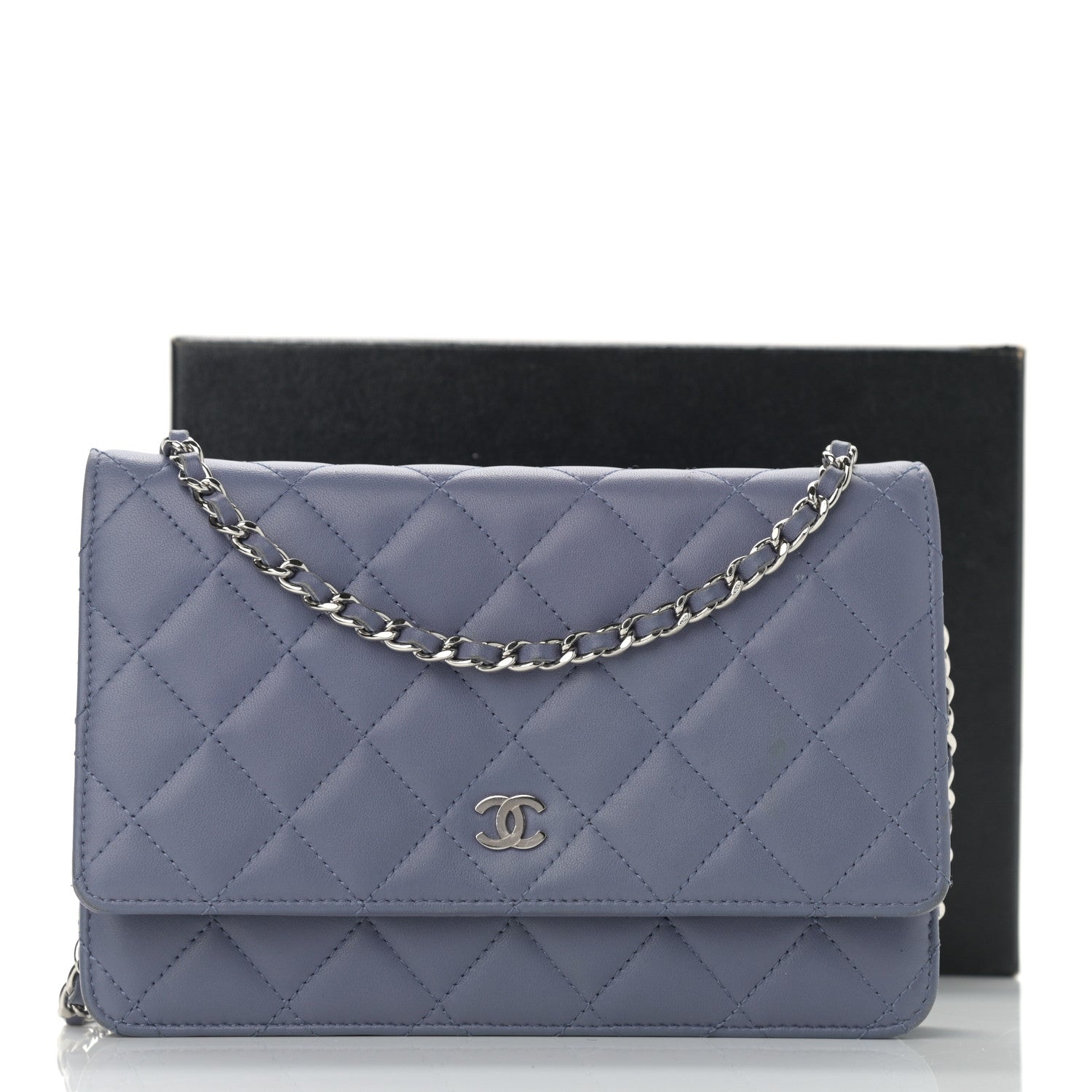 Chanel Lambskin Quilted Wallet On Chain WOC Lavender 14 of 14