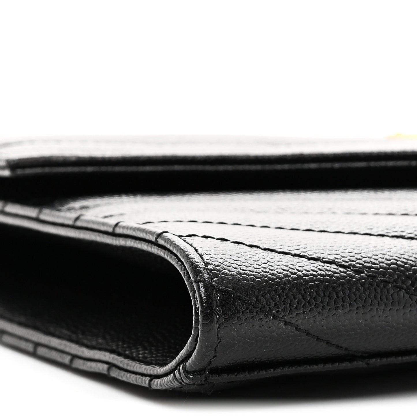 Grain De Poudre Matelasse Chevron Monogram Envelope Clutch Black