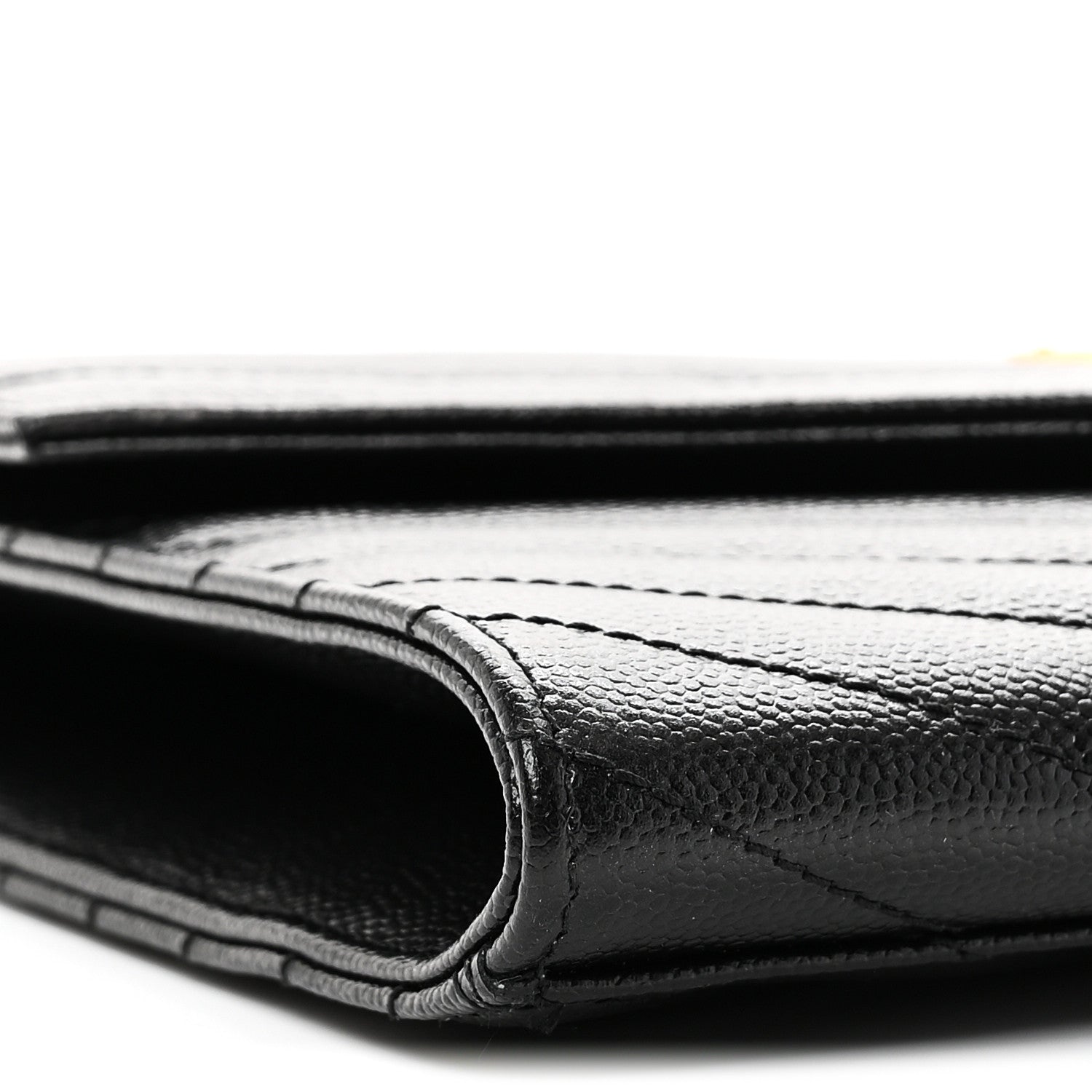 Saint Laurent Grain De Poudre Matelasse Chevron Monogram Envelope Clutch Black 9 of 10