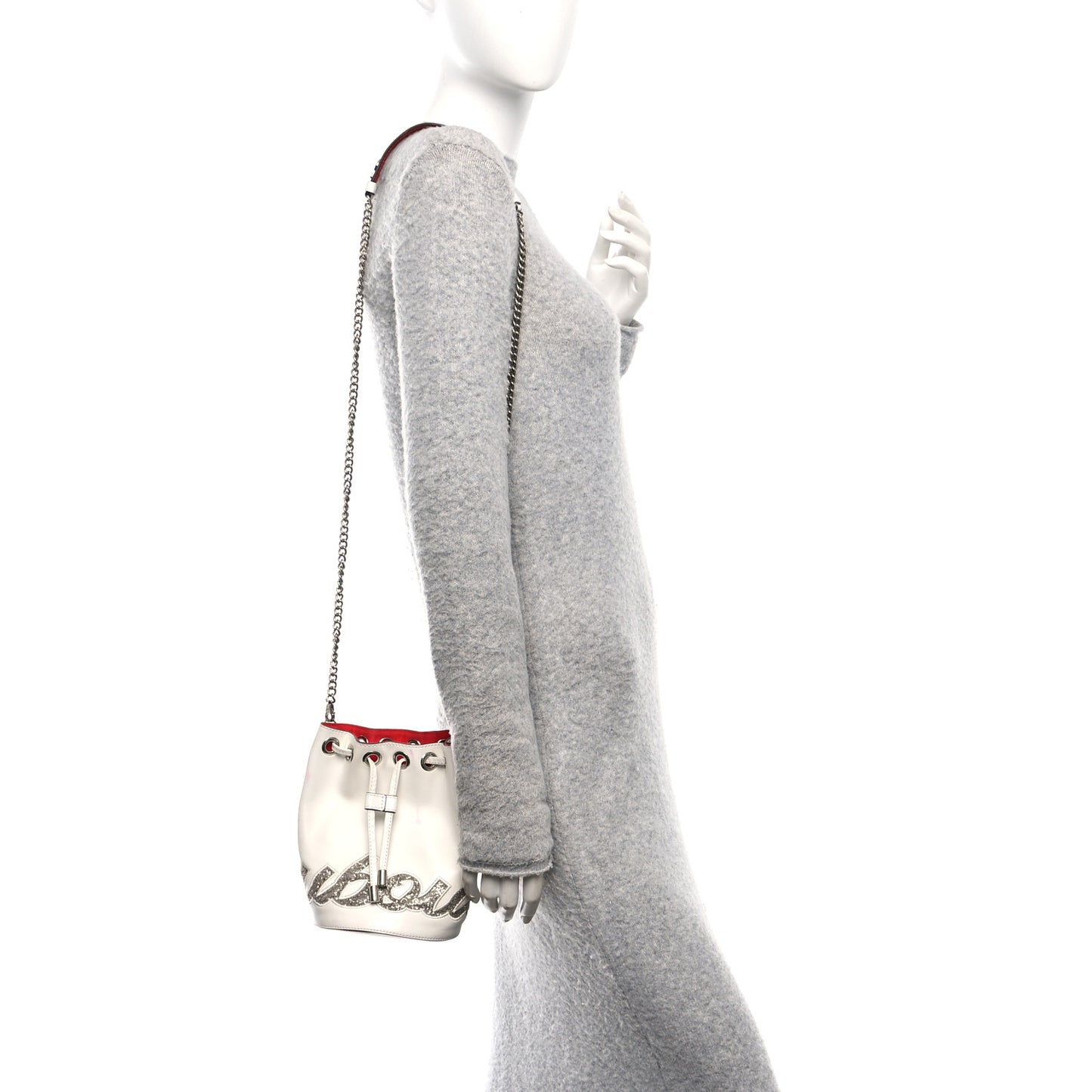 Calfskin Marie Jane Bucket White