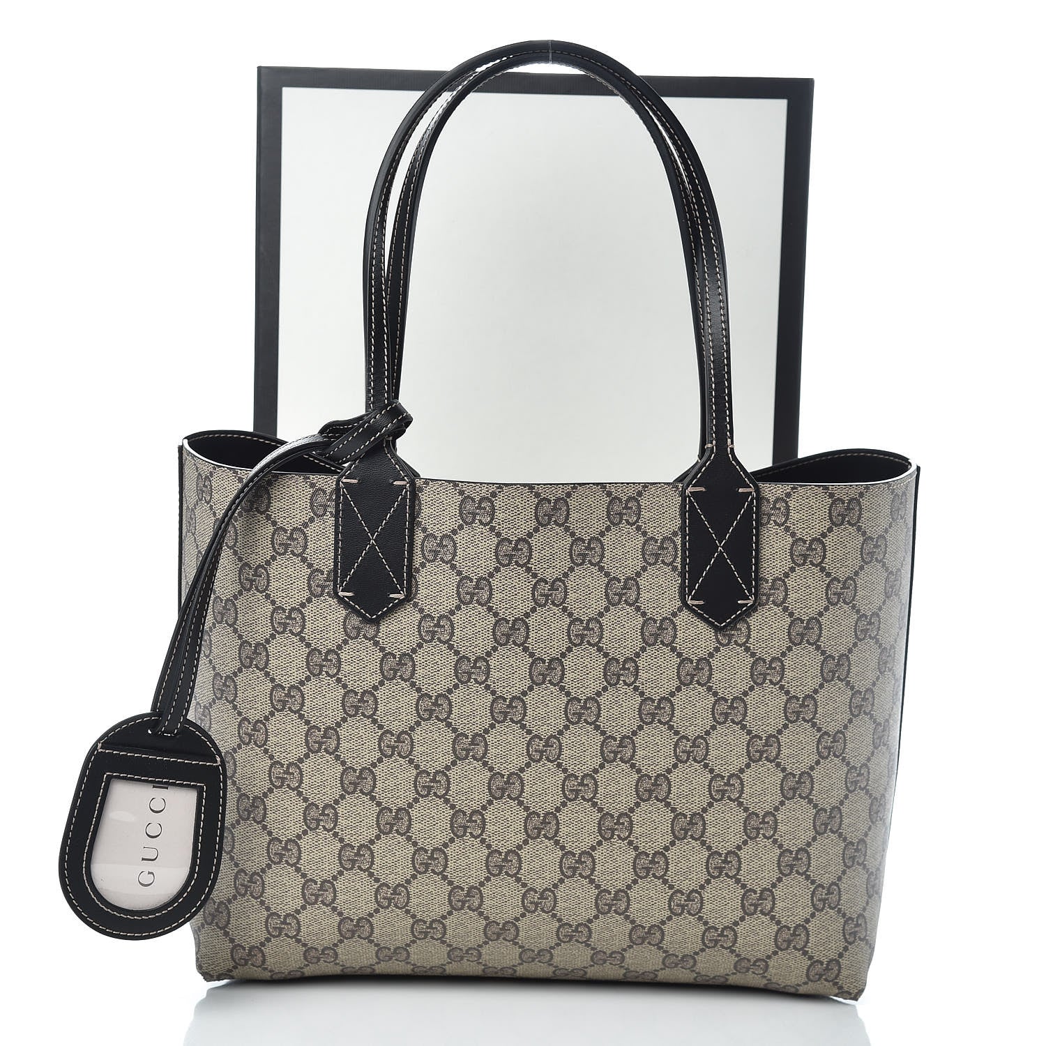 Gucci GG Supreme Monogram Small Reversible Tote Beige Black 13 of 13