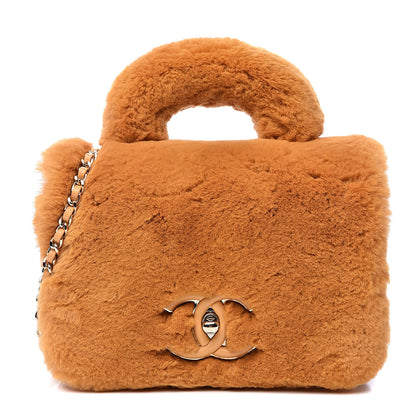 Chanel Orylag Rabbit Fur Calfskin Top Handle Boy Flap Yellow 1 of 10
