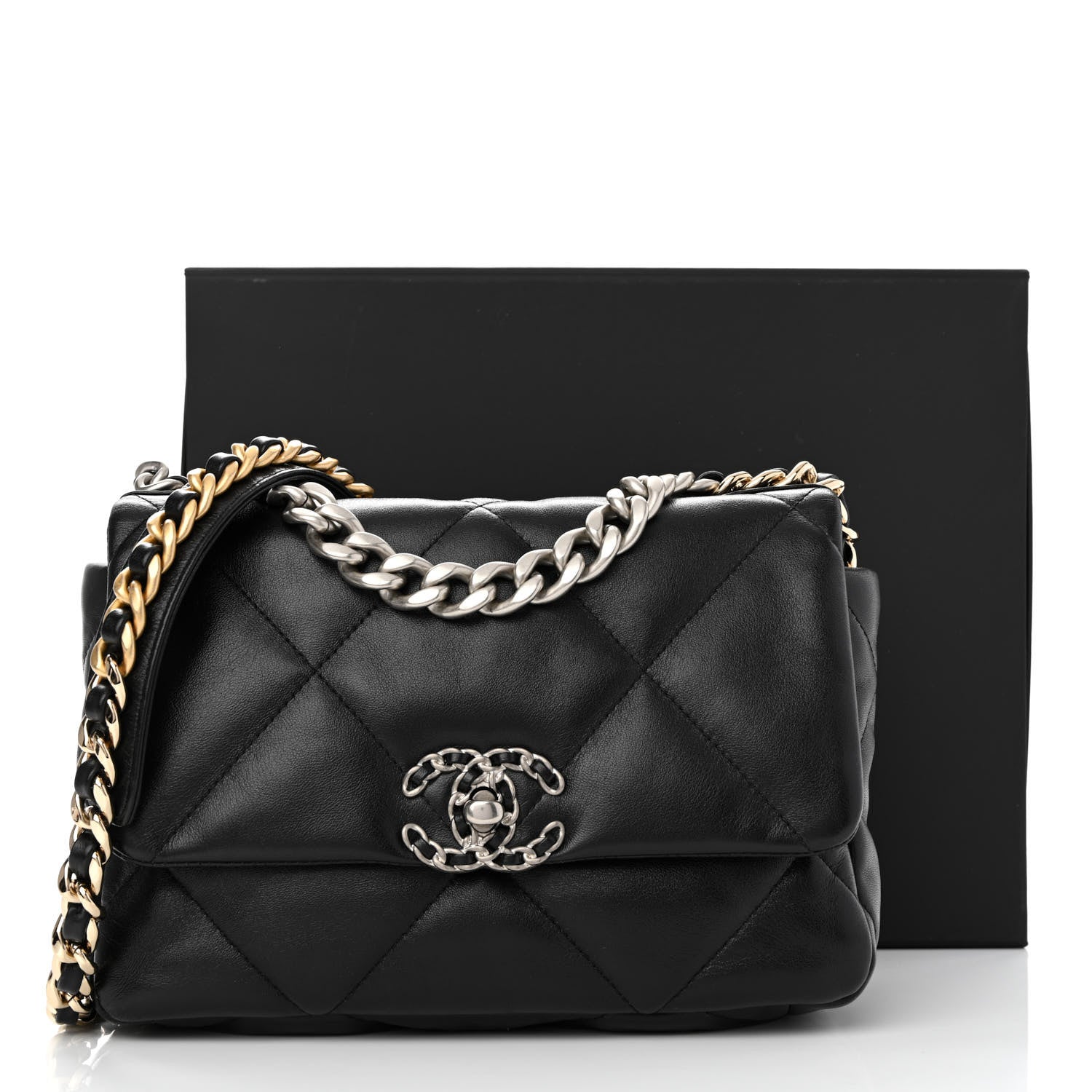 Chanel Lambskin Quilted Medium Chanel 19 Flap Black 12 of 12