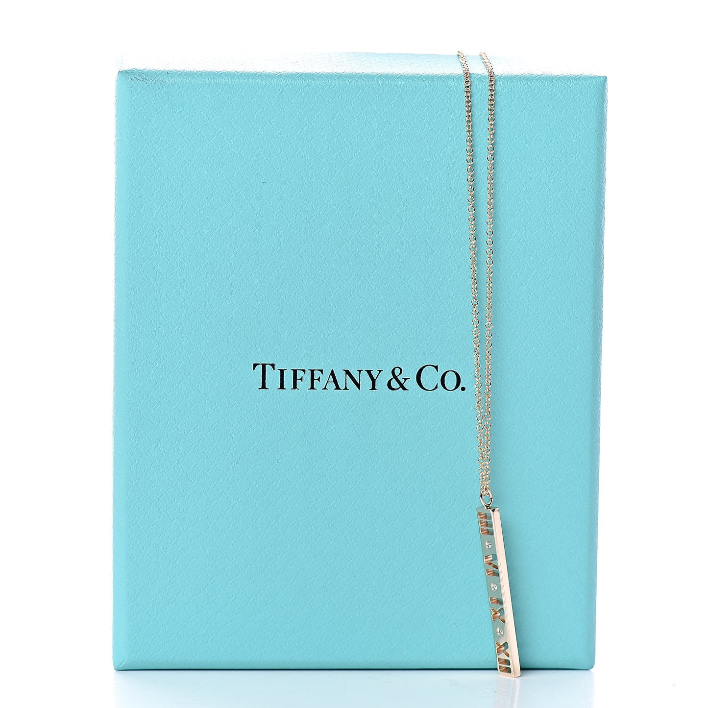 18K Rose Gold Diamond Atlas Bar Pendant Necklace