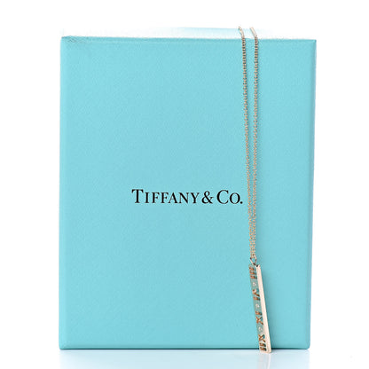Tiffany 18K Rose Gold Diamond Atlas Bar Pendant Necklace 7 of 7