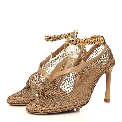 Bottega Veneta Mesh Nappa Chunky Chain Sandals 36 Beige Pony 3 of 8