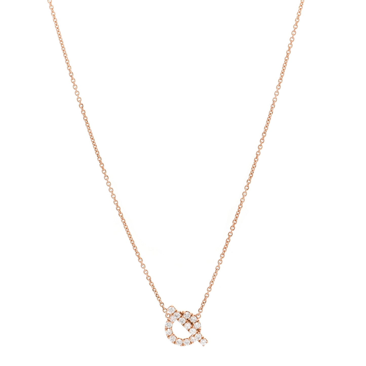 18K Rose Gold Diamond Finesse Pendant Necklace