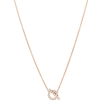 Hermes 18K Rose Gold Diamond Finesse Pendant Necklace 1 of 5