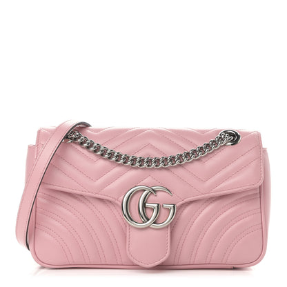 Gucci Calfskin Matelasse Small GG Marmont Shoulder Bag Wild Rose 1 of 13