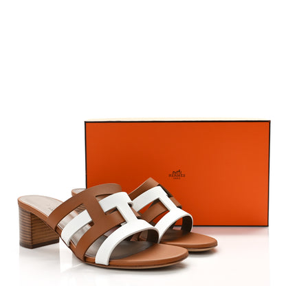 Hermes Calfskin Amica Sandals 38 White Naturel 9 of 9