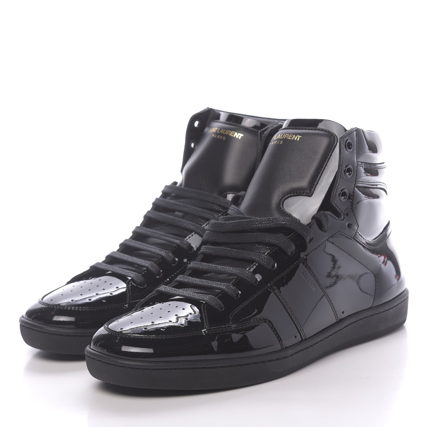 Saint Laurent Patent Court Classic SL/10H High Top Sneakers 43 Black 3 of 9