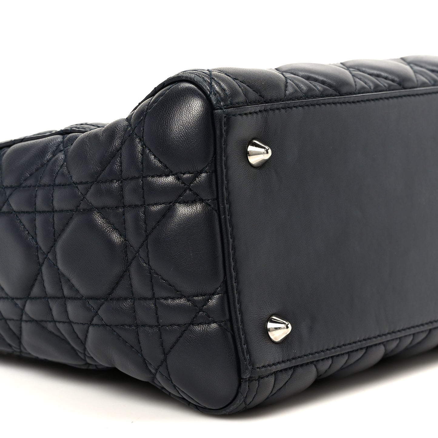 Lambskin Cannage Medium Lady Dior Navy Blue