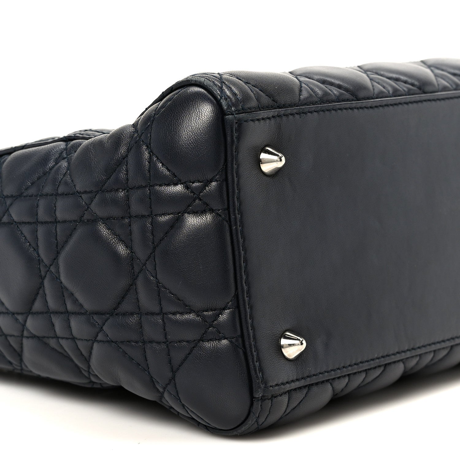 Christian Dior Lambskin Cannage Medium Lady Dior Navy Blue 8 of 9