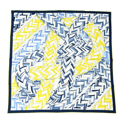 Hermes Cotton Silk Carrick Bend Scarf 100 Jaune Citron White 1 of 5