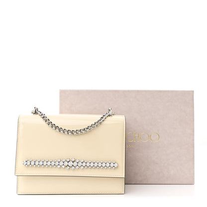 Jimmy Choo Patent Crystal Embellished Bing Bohemia Crossbody Bag White 10 of 10