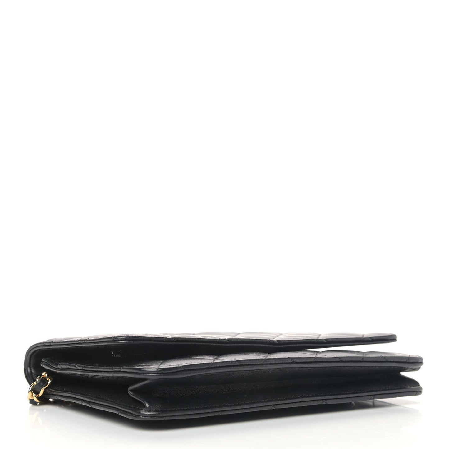 Lambskin Quilted Wallet On Chain WOC Black