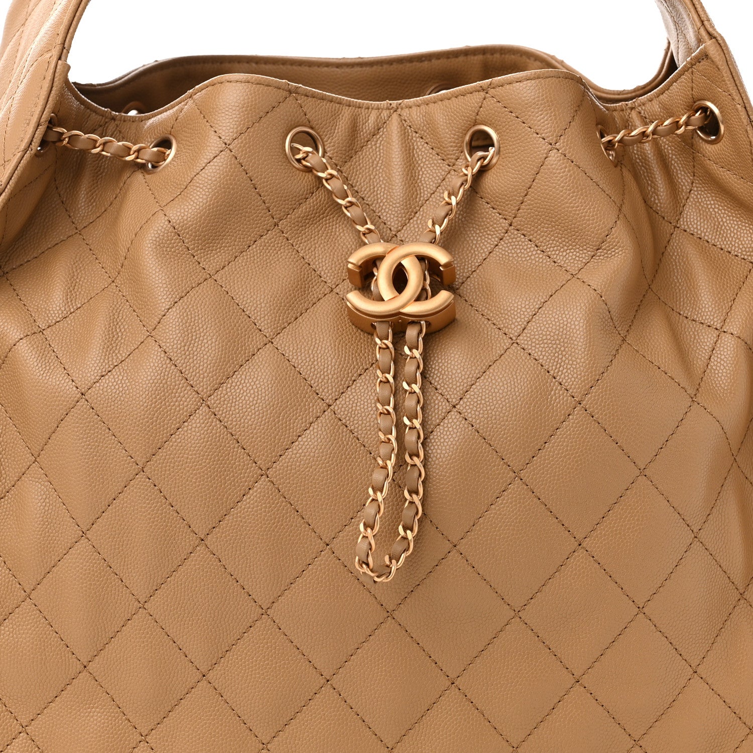 Chanel Caviar Quilted Medium Chanel 25 Handbag Dark Beige 9 of 11